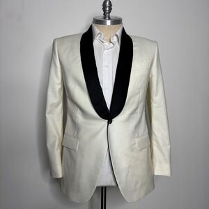 Bonobos Vitale Barberis Canonico Wool Ivory Tuxedo Blazer - Size 44R